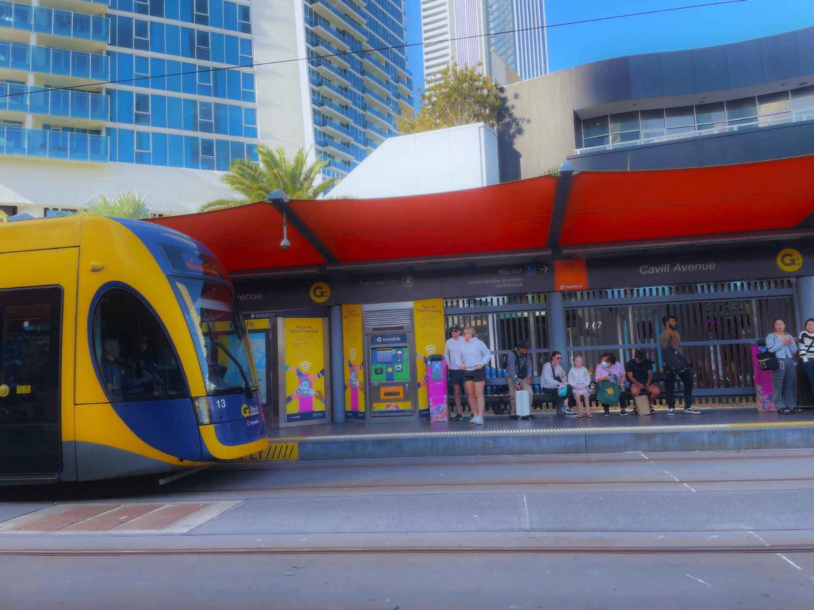 Back at Cavill Avenue to take the tram. Time to go home.